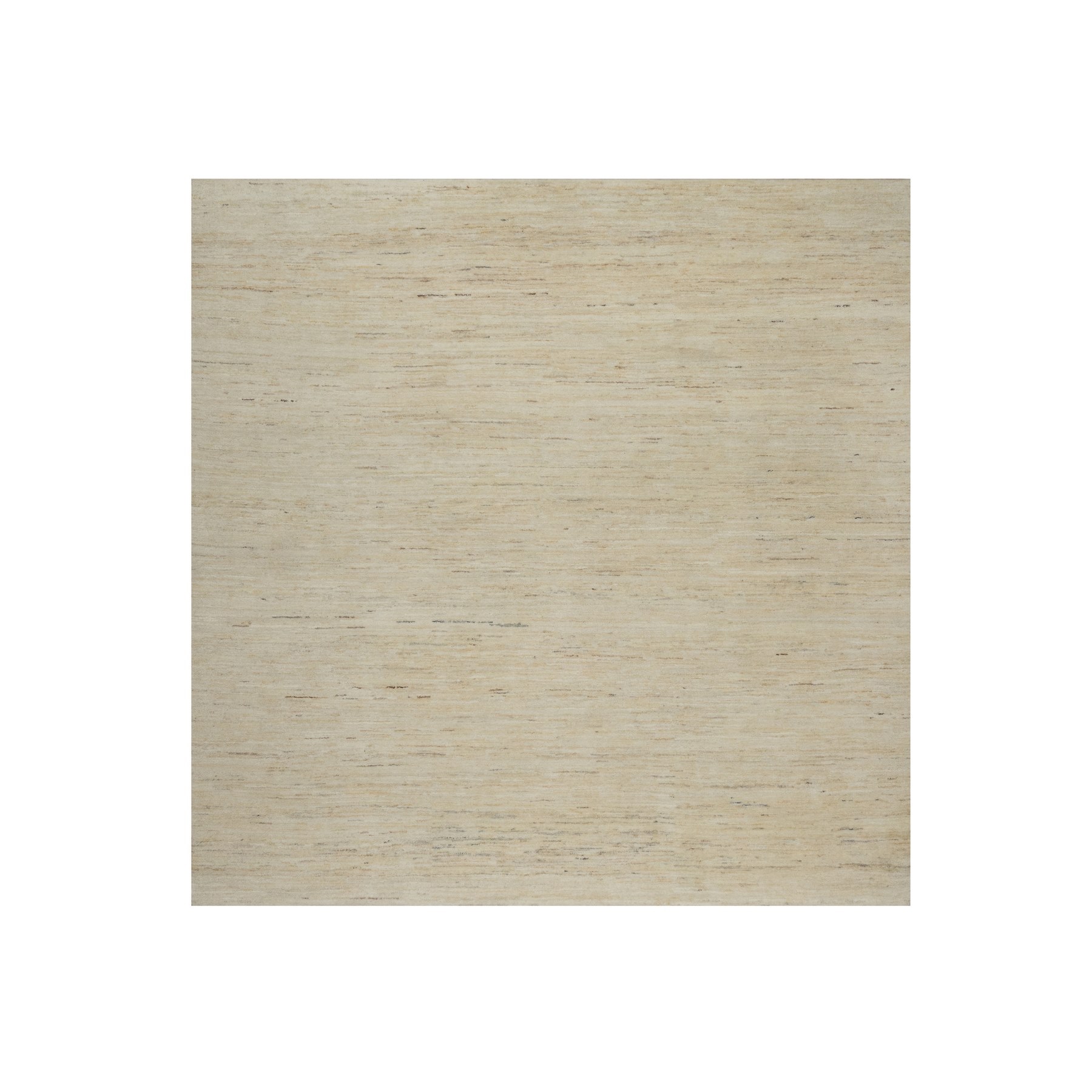 Linen White, Hand Knotted, Modern, Plain Design, Lori Buft Gabbeh, Thick and Plush, Pure Wool, Square, Oriental Rug